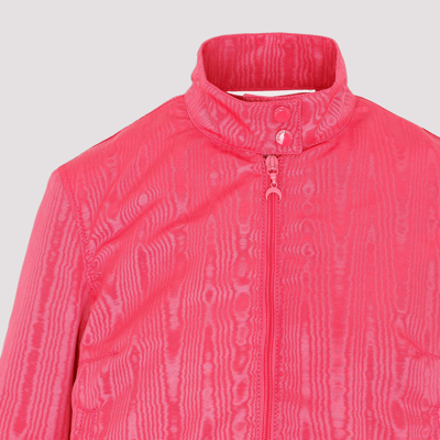 Shop Marine Serre Boxy Moire Track Jacket In Pink &amp; Purple
