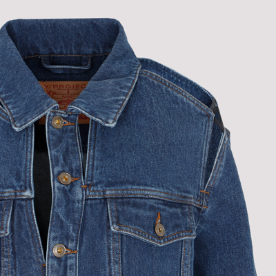 Shop Y/project Classic Peep Show Denim Jacket In Blue