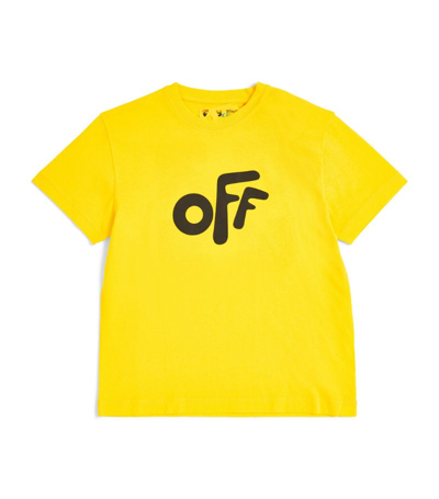 Shop Off-white Rounded Logo T-shirt In Yellow