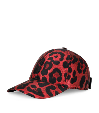 Shop Dolce & Gabbana Leopard Print Baseball Cap In Multi
