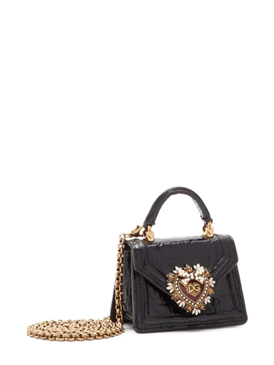 Shop Dolce & Gabbana Micro Devotion Top-handle Bag In Black