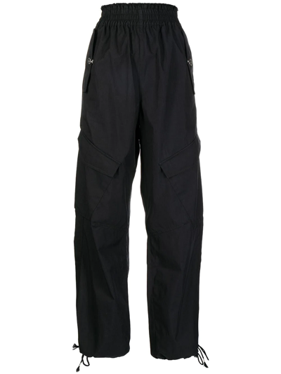 Shop Dion Lee Drawstring-hem Cargo Pants In Schwarz