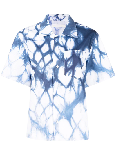 Shop Dion Lee Shibori Safari Short-sleeved Shirt In Blau