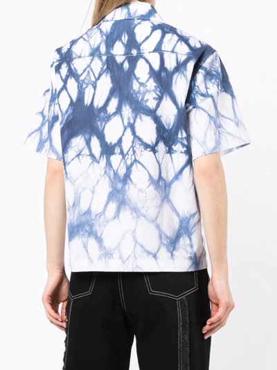 Shop Dion Lee Shibori Safari Short-sleeved Shirt In Blau