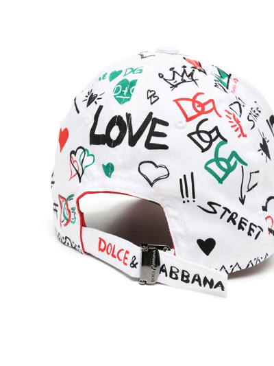 Shop Dolce & Gabbana Graphic-print Cap In Weiss