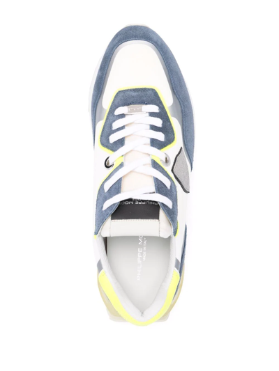 Shop Philippe Model Paris La Rue Mondial Panelled Sneakers In White