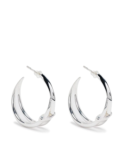 Shop Shaun Leane Double Looped Hoop Earrings In Silver