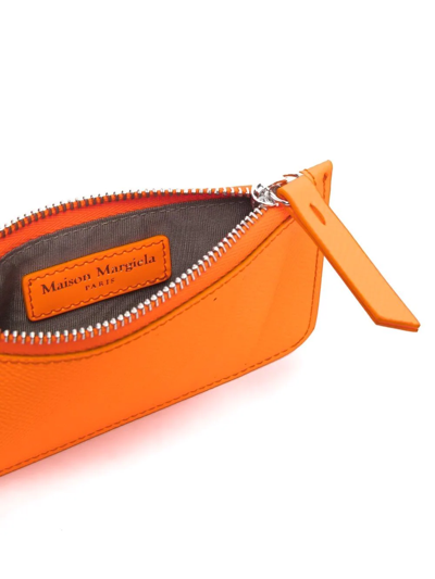 Shop Maison Margiela Four-stitch Logo Wallet In Orange