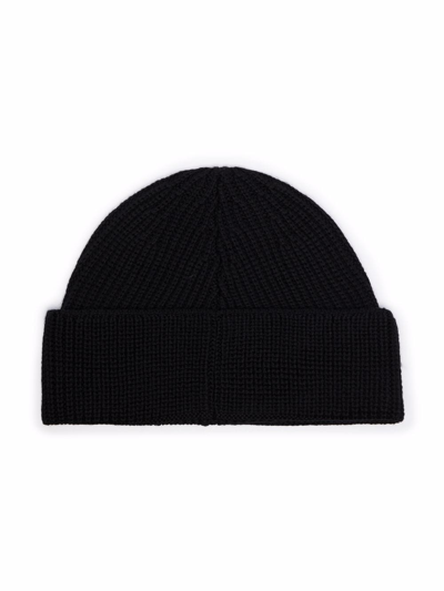 Ferragamo Gancini-logo Wool Beanie In Schwarz