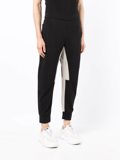 Shop Emporio Armani Panelled-design Track Pants In Schwarz