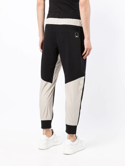 Shop Emporio Armani Panelled-design Track Pants In Schwarz