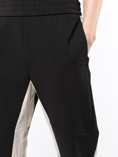 Shop Emporio Armani Panelled-design Track Pants In Schwarz