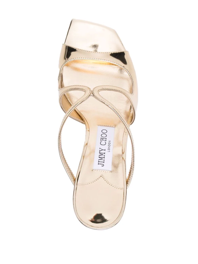 Jimmy Choo Anise 75mm Mules In Gold