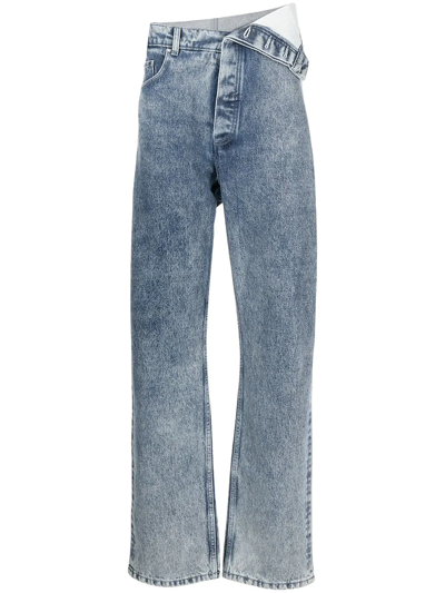 Y/project Classic Asymmetric Waist Jeans Ice Blue | ModeSens