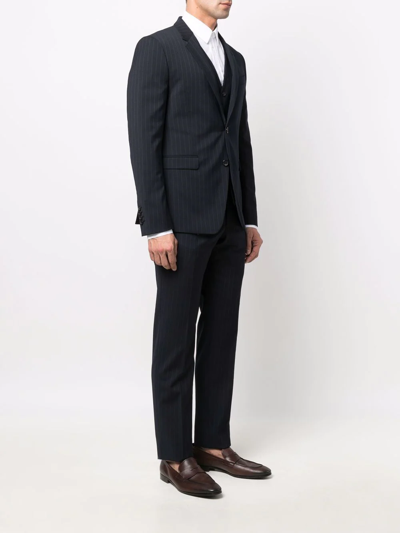 Reveres 1949 Three-piece Single-breasted Suit In Blue