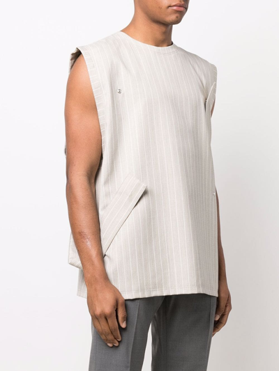 Shop A Better Mistake Stripe-pattern Wool Vest In Nude