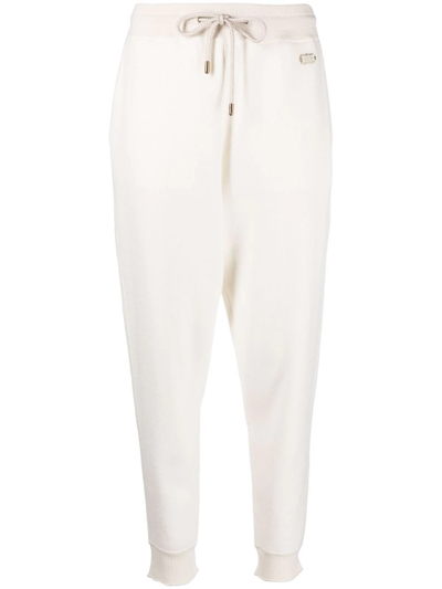 Shop Agnona Drawstring Track Pants In Weiss