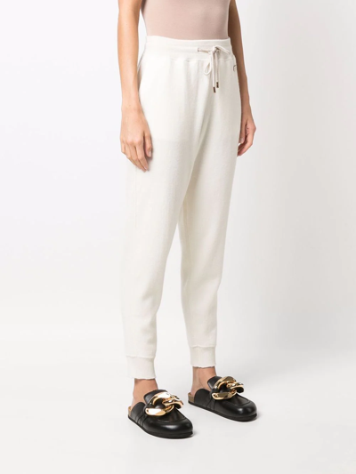 Shop Agnona Drawstring Track Pants In Weiss