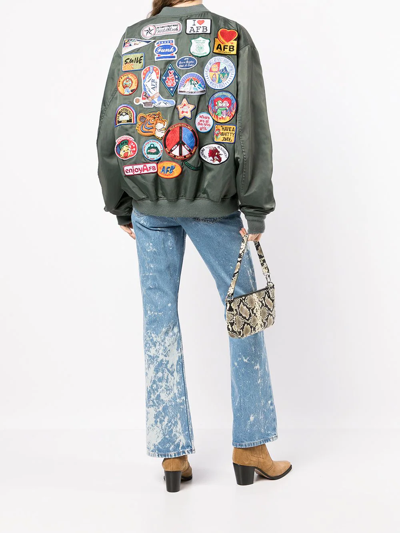 Shop Afb Multi-patch Bomber Jacket In Green