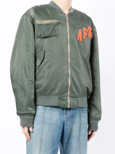 Shop Afb Multi-patch Bomber Jacket In Green