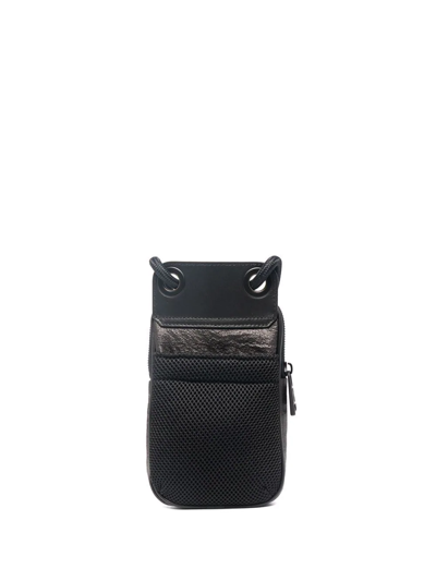 Shop Moncler Neck Strap Phone Holder In Black