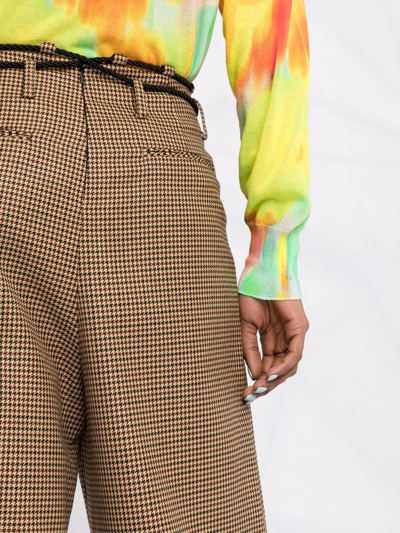 Andersson Bell Checked High-waisted Trousers In Braun