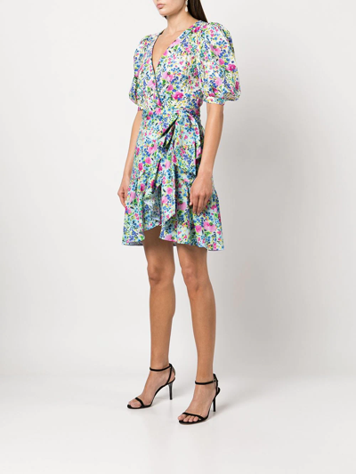 Shop Sara Roka Edera Floral-print Wrap Dress In Multicolour