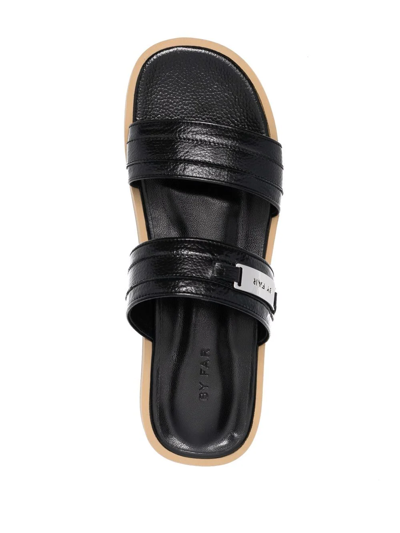 By Far Easy Leather Sandals In Schwarz