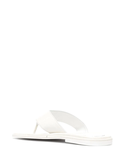By Far Logo Plaque Flip Flops In Weiss