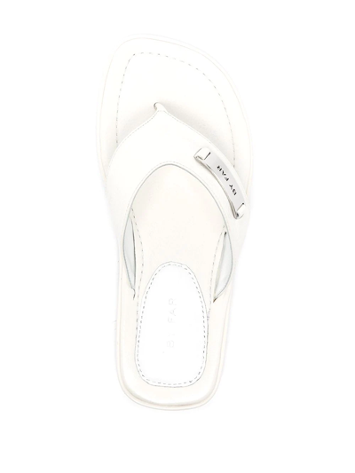 By Far Logo Plaque Flip Flops In Weiss