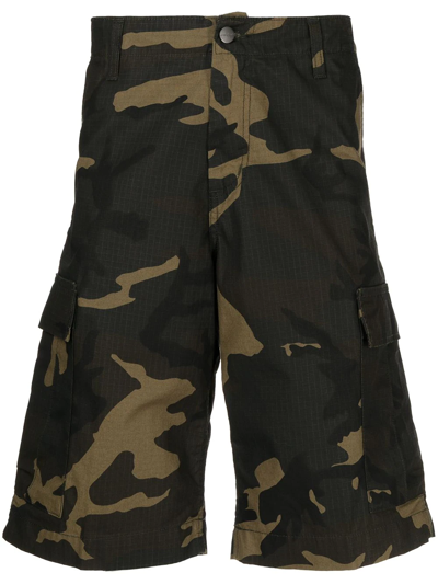 Shop Carhartt Camouflage Cargo Shorts In Grün