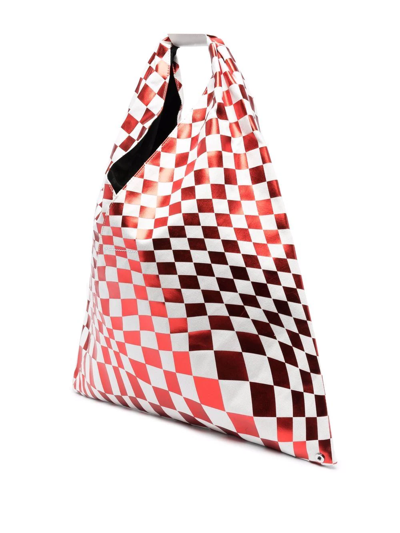 Shop Mm6 Maison Margiela Illusional-print Tote Bag In Weiss