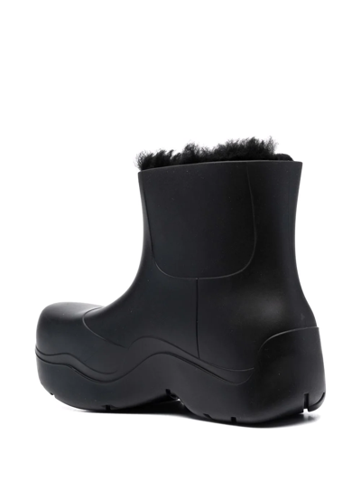 Shop Bottega Veneta Puddle Shearling-lined Ankle Boots In Black