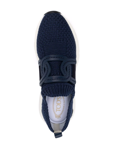 Shop Tod's Knit Slip-on Sneakers In Blue