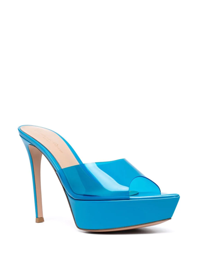 Shop Gianvito Rossi Open-toe Leather Sandals In Blue