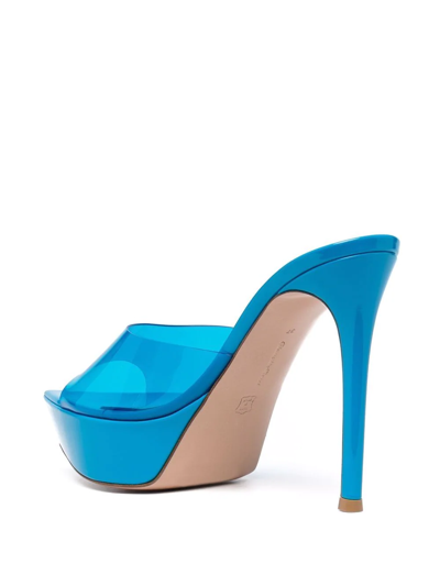 Shop Gianvito Rossi Open-toe Leather Sandals In Blue