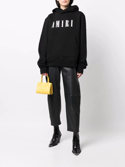 Shop Amiri Logo-print Hoodie In Schwarz