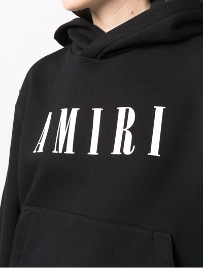 Shop Amiri Logo-print Hoodie In Schwarz