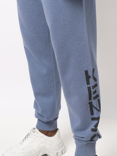 Shop Kenzo Logo Print Track Pants In Blau