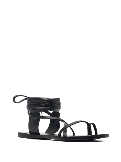 Shop Manebi St. Tropez Leather Sandals In Black