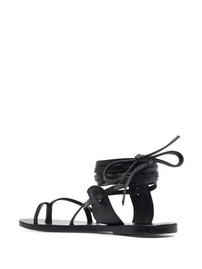 Shop Manebi St. Tropez Leather Sandals In Black