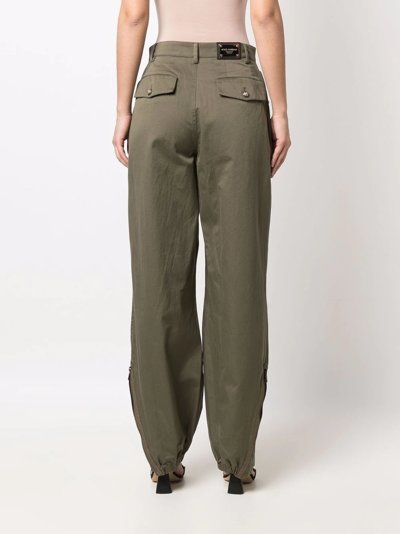 Shop Dolce & Gabbana Straight-leg Cargo Trousers In Grün