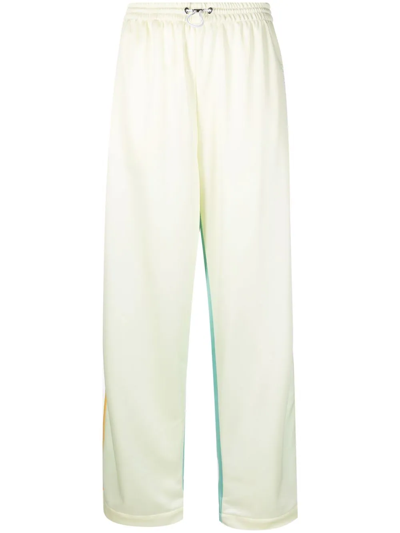 Shop Khrisjoy Contrasting Panel-detail Trousers In Gelb