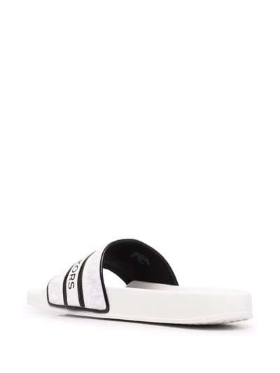 Michael Michael Kors Gilmore Logo-print Slides In Weiss