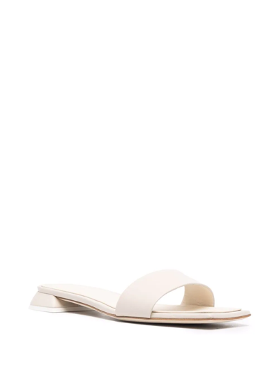 Shop 3juin Square-toe Leather Slides In Nude