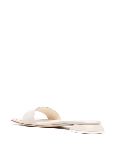 Shop 3juin Square-toe Leather Slides In Nude