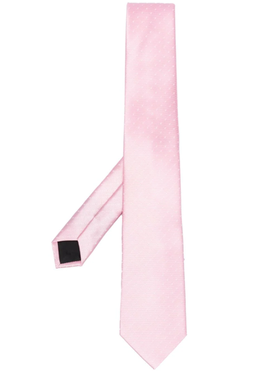 Shop Lanvin Embroidered-dot Silk Tie In Rosa