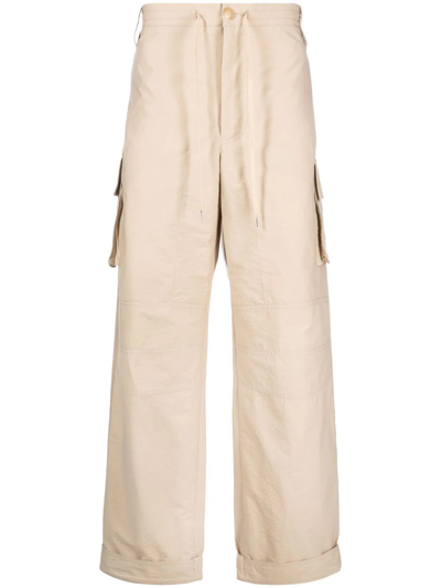 Shop Jacquemus Drawstring Cargo Trousers In Nude