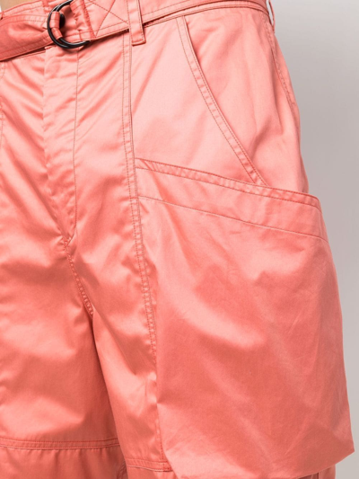 Shop Isabel Marant Belted Cargo Shorts In Rosa