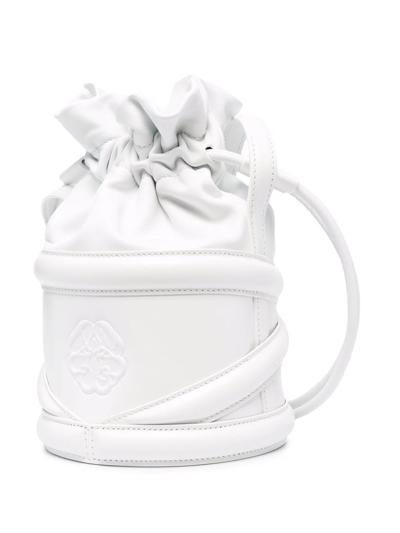 Shop Alexander Mcqueen Soft Curve Bucket Bag In White